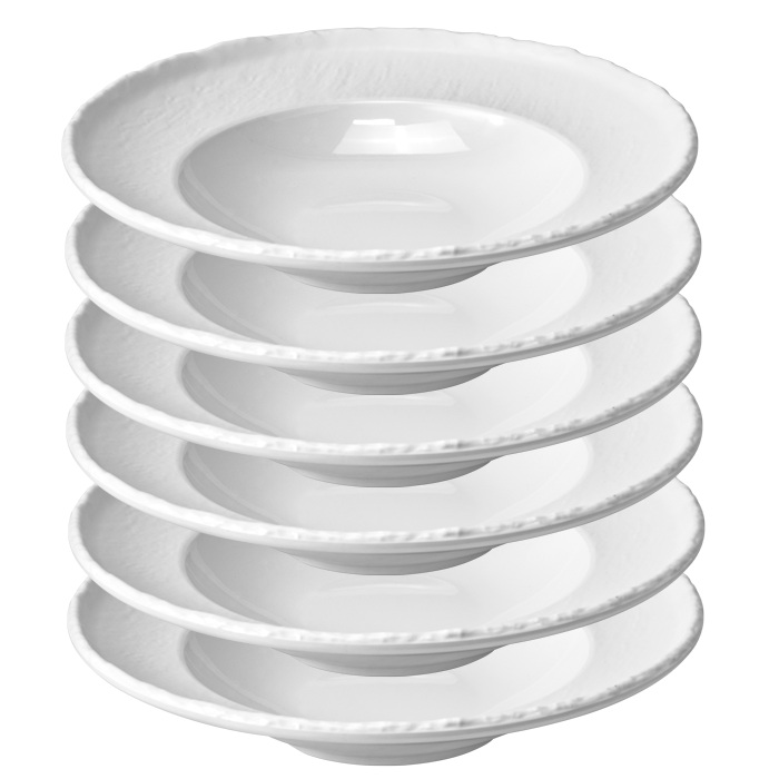 Set 6 farfurii melamina paste Pasta/Salad White 26xh5,2cm,400ml