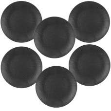 Set 6 farfurii melamina Tilda Matt Black 26xh2,3cm