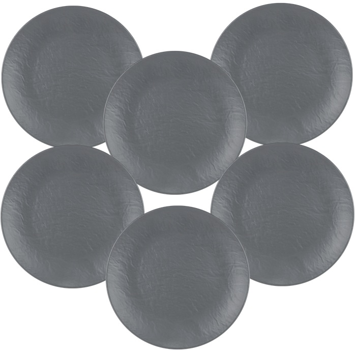 Set 6 farfurii melamina Tilda Matt Grey 26xh2,3cm