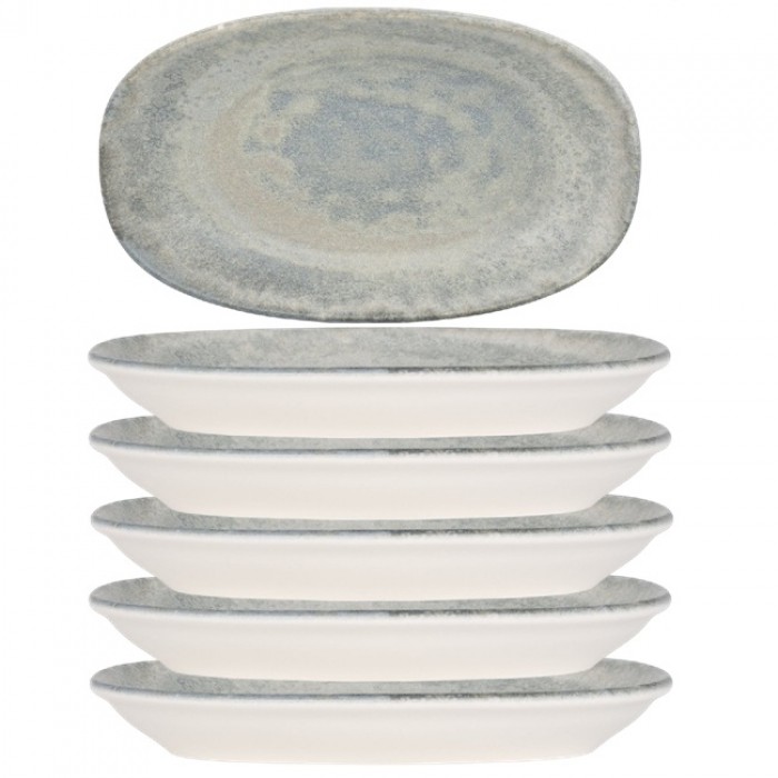 Set 6 farfurii ovala portelan BONNA OMNIA, 24x14cm