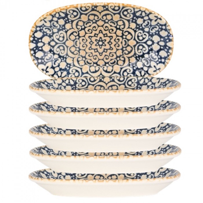 Set 6 farfurii ovale din portelan BONNA ALHAMBRA  24x14cm