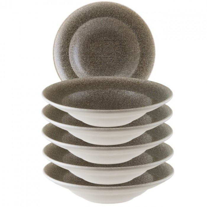 Set 6 farfurii paste portelan  BONNA LUCA WOOD 28cm,400ml(S-MT-LUCWD BNC 28CK)(ß)
