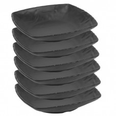 Set 6 farfurii patrata adanca,melamina Carre Matt Black 21x25xh4cm,1000ml