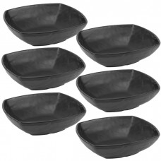 Set 6 farfurii patrata adanca,melamina Carre Matt Black 25,5x29,2xh7cm,2600ml