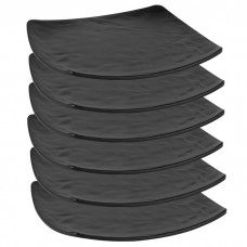 Set 6 farfurii patrata melamina Carre Matt Black 27x32,5xh2cm
