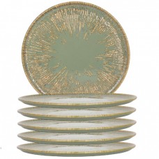 Set 6 farfurii pizza portelan BONNA SNELL SAGE, D32cm, verde 