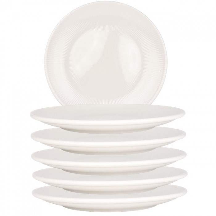 Set 6 farfurii portelan BONNA IRIS WHITE 23cm