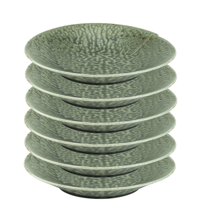 Set 6 farfurii,portelan Culinaro Hazel Green 18xh4,3cm