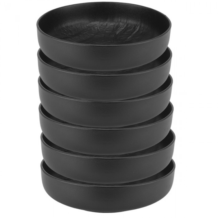 Set 6 farfurii portelan pentru supa Culinaro Meteor Black 20xh5,6cm