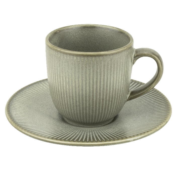 Set 6 farfurii portelan suport ceasca Culinaro Moss 110ml,13cm