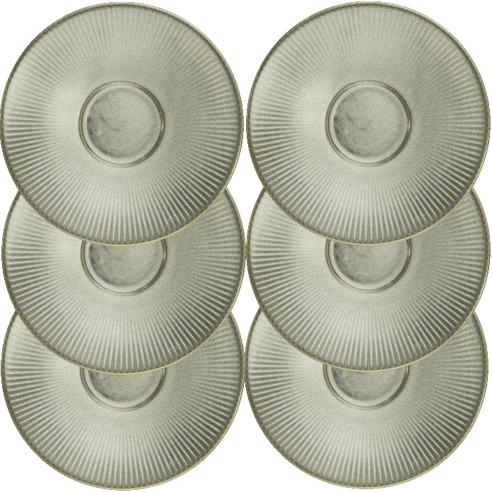 Set 6 farfurii portelan suport ceasca Culinaro Moss 220ml,15cm