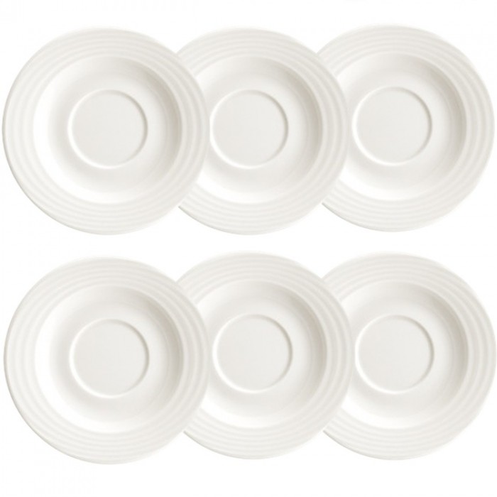 Set 6 farfurii suport 12cm BONNA LOOP pentru ceasca cafea 180ml