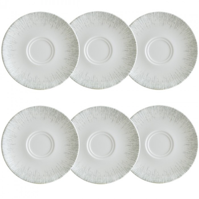 Set 6 farfurii suport portelan BONNA IRIS 16cm pentru ceasca 