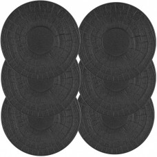 Set 6 farfurioare 14cm Culinaro Willow Black pentru cesti ceai 250ml din portelan