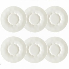 Set 6 farfurioare portelan D12cm BONNA RAW, pentru cesti cafea de 70m