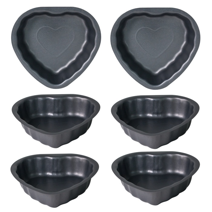 Set 6 forme metalice de copt briosa RAKI 12cm,inima