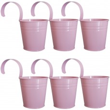 Set 6 galetuse metalic servire cartofi prajiti snacks FERONYA galetusa cu toarta culoare roz 12cm