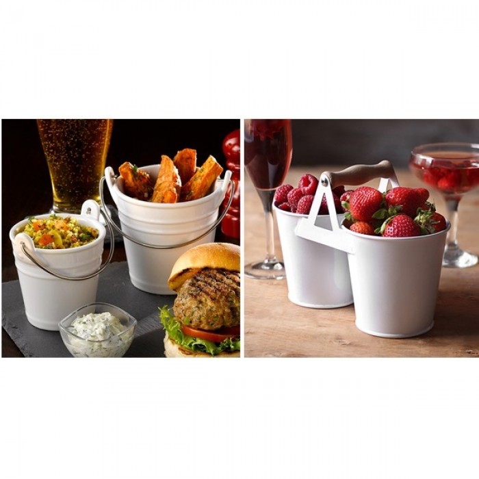 Set 6 galetuse servire cartofi prajiti,snacks FERONYA 9xh9cm culoare neagra