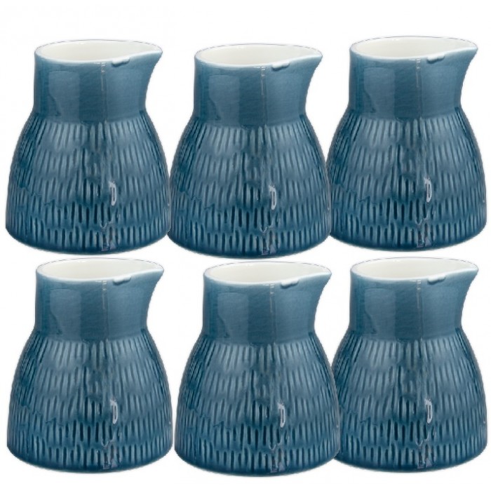 Set 6 latiere din portelan HELLA STEEL BLUE 225ml