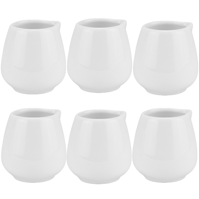 Set 6 latiere lapte Culinaro Vision White din portelan 90ml