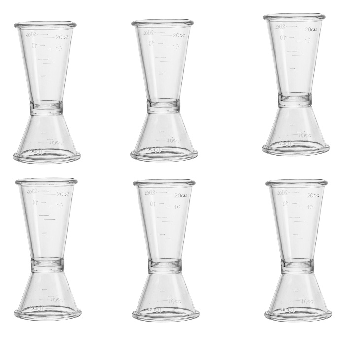Set 6 masuri alcool  gradate din acril pentru bar 10/20ml