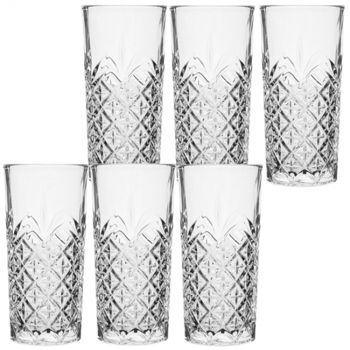 Set 6 pahare apa din sticla Raki 330ml, 7,3xh14,8cm