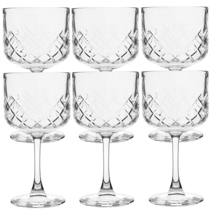 Set 6 pahare cu picior sticla cocktail QUINN 500ml