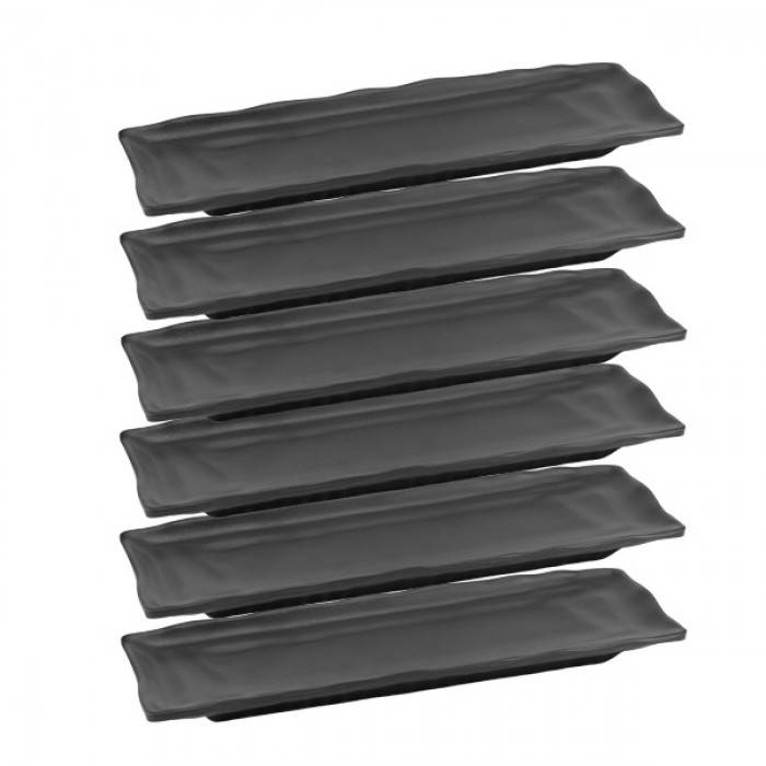 Set 6 platouri dreptunghiulare melamina SHIBUI 27,5x9,5xh2cm