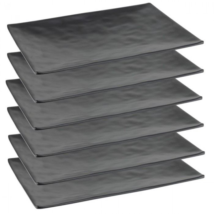 Set 6 platouri dreptunghiulare melamina SHIBUI 30x20,5x2,5cm