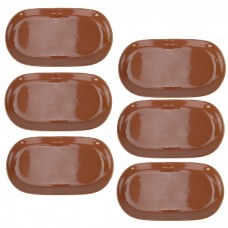 Set 6 platouri ovale de servit ceramica stil traditional 31cm,maro