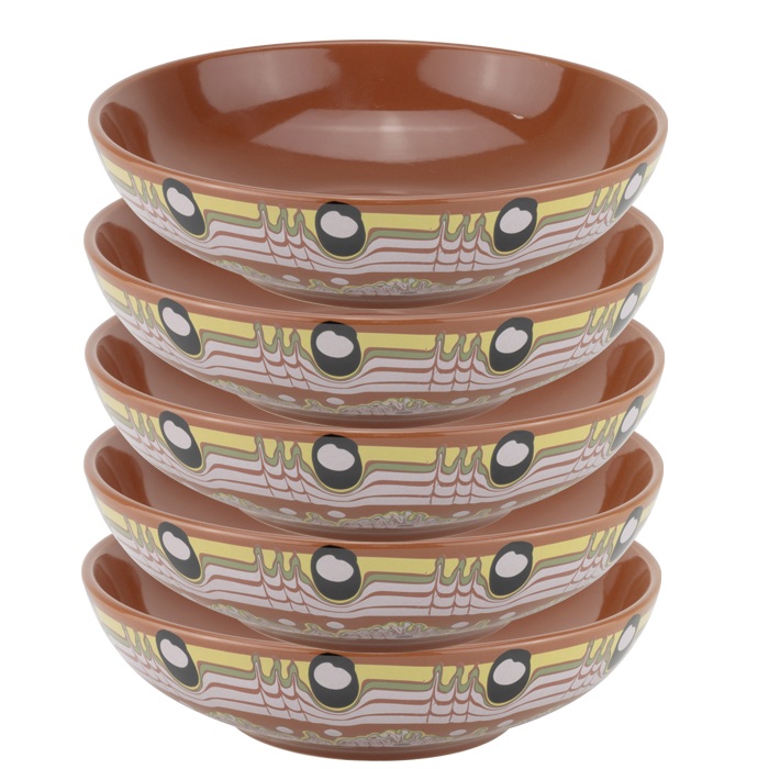 Set 6 salatiere ceramica stil traditional 23cm,cu decor