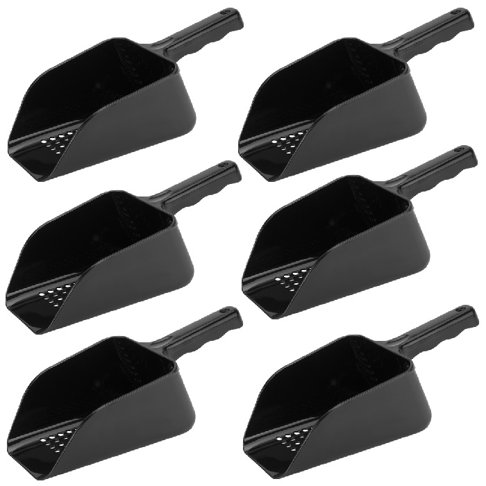 Set 6 scafe perforate policarbonat 1200ml,19,5x12xh9cm, negre