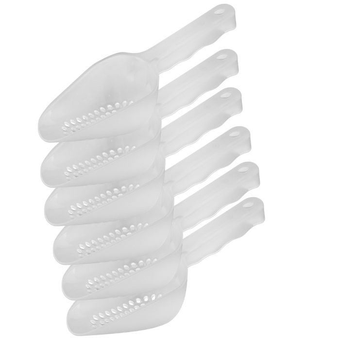 Set 6 scafe perforate policarbonat 180ml,12,5x8xh6cm, albe