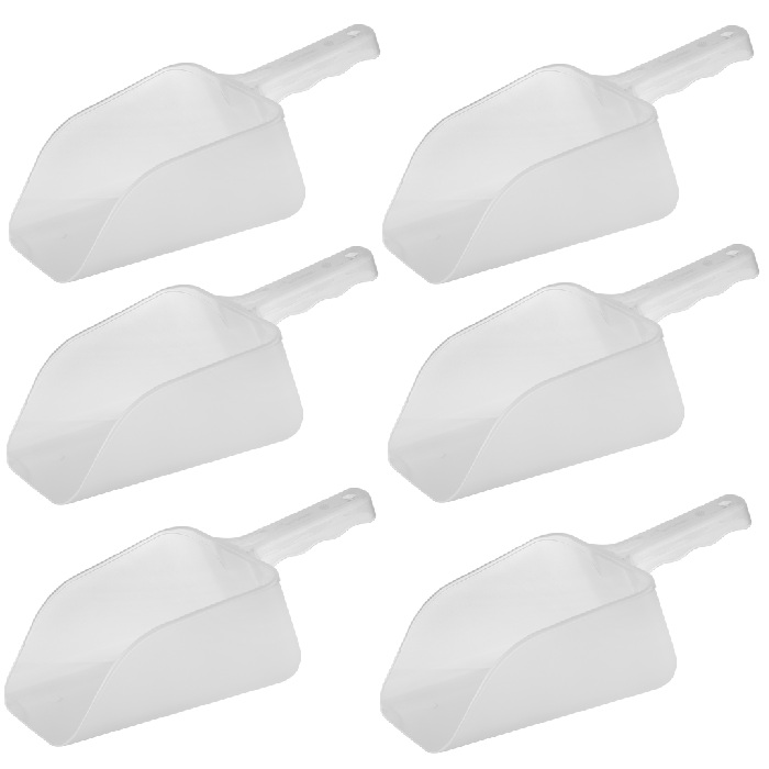 Set 6 scafe policarbonat 1200ml,19,5x12,5xh9,5cm,albe