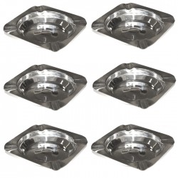 Set 6 scrumiere inox patrate Raki...