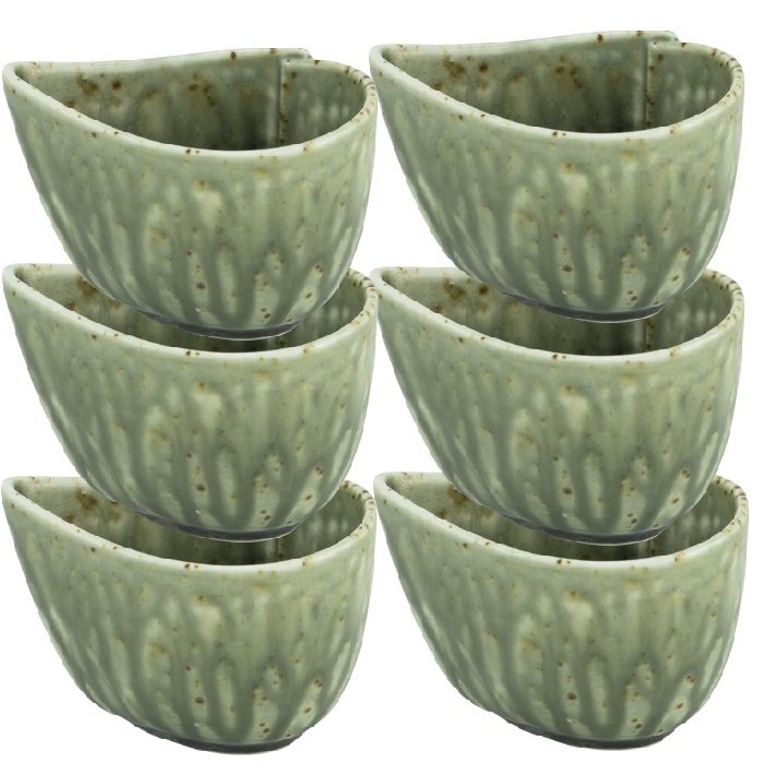 Set 6 sosiere din portelan Culinaro Hazel Green 100ml