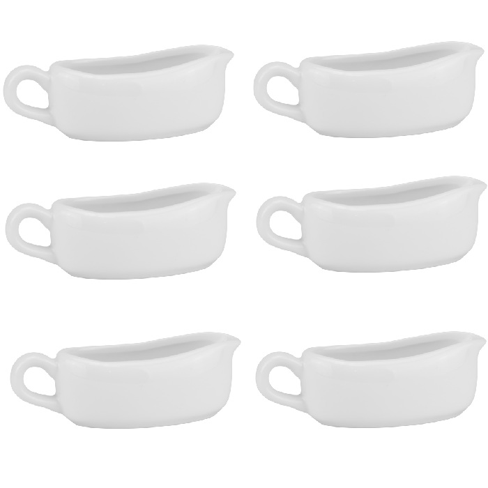 Set 6 sosiere porrtelan Culinaro Vision White pentru sos gravy 100ml
