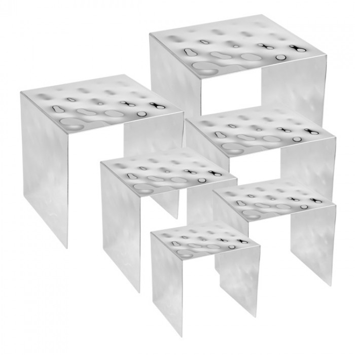 Set 6 standuri prezentare bufet North 11/14/17/20/23/26cm,inox,argintiu
