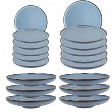 Set serviciu de masa 18 piese Bonna Sky 6 farfurii 22cm,6 farfurii 28cm cu 6 farfurii adanci  25cm,1300ml