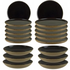 Set serviciu de masa  BONNA SPHERE SOIL 6 farfurii 22cm,6 farfurii 28cm cu 6 farurii adanci  23cm,1000ml