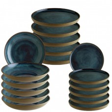 Set serviciu de masa  Bonna Sphire Ocean 6 farfurii 22cm,6 farfurii 28cm cu 6 farurii adanci  23cm,1000ml