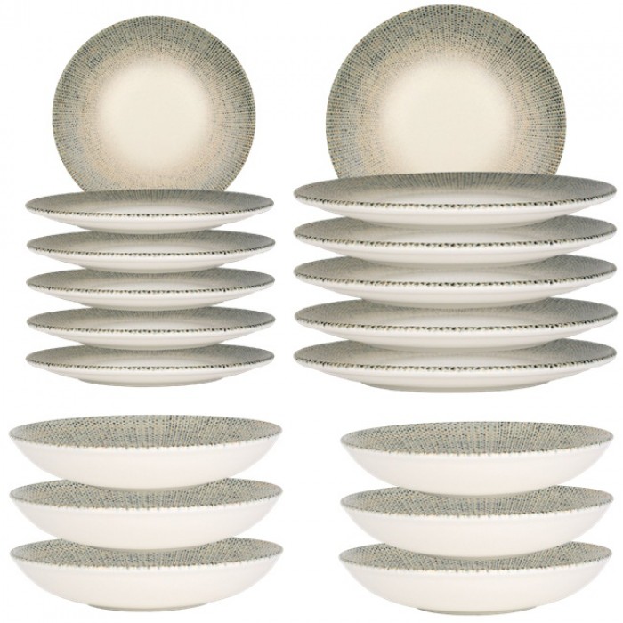 Set serviciu de masa  Bonna Sway 6 farfurii 21cm,6 farfurii 25cm cu 6 farurii adanci  23cm,1000ml