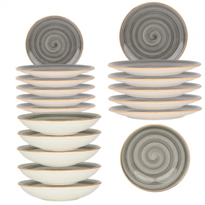 Set serviciu masa 18piese Bonna Space 6 farfurii 19cm,6 farfurii 25cm,6 farfurii adanci 20cm