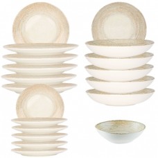 Set serviciu masa 19 piese Bonna Patera 6 farfurii 19cm,6 farfurii 25cm , 6 farurii supa 20cm,bol salata portelan