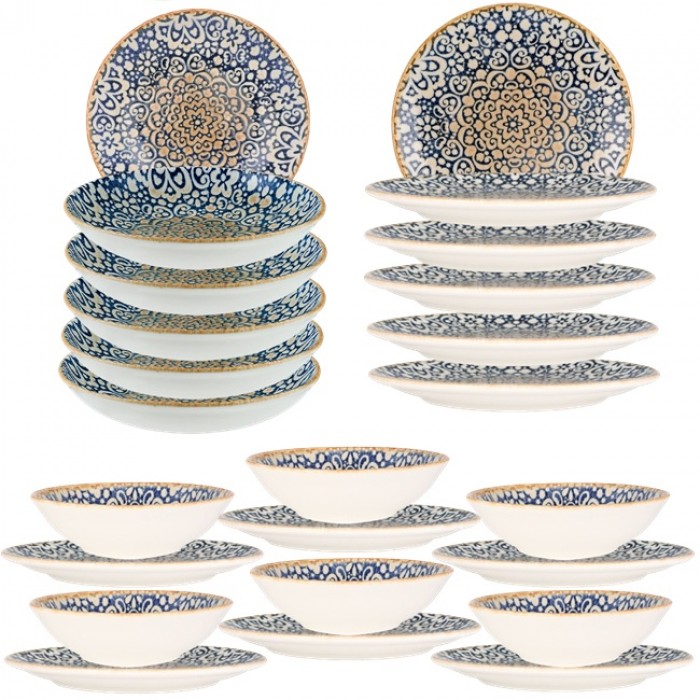 Set serviciu masa 24 piese BONNA ALHAMBRA 6 farfurii 21cm,6 farfurii 27cm cu 6 farurii adanci  25cm,1300ml,6 boluri 18cm,470ml