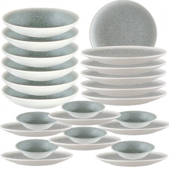 Set serviciu masa 24 piese Bonna Luca Ocean 6 farfurii 21cm,6 farfurii 27cm cu 6 farurii adanci  23cm,1300ml, 6 boluri 16cm,400ml
