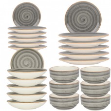 Set serviciu masa 24piese Bonna Space 6 farfurii 19cm,6 farfurii 25cm,6 farfurii adanci 20cm,6 boluri 14cm