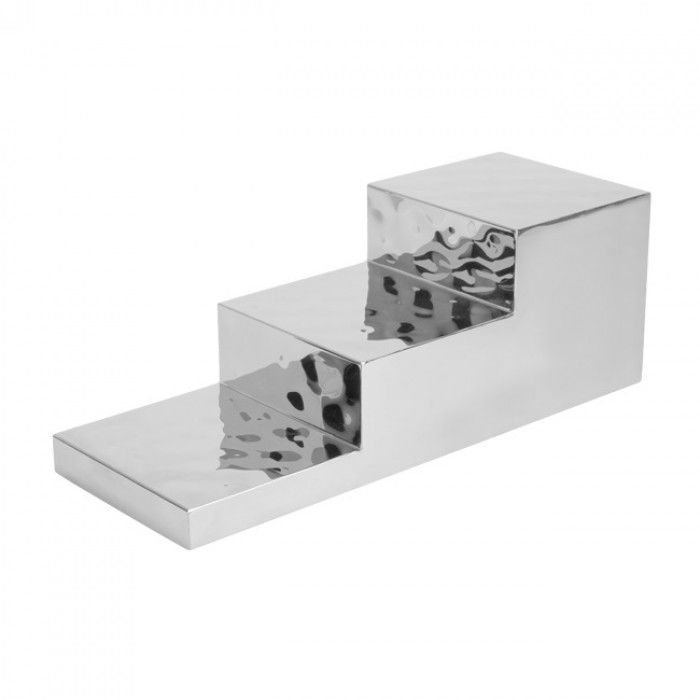Stand expunere bufet cu 3 nivele North 54x20xh19cm,inox,argintiu