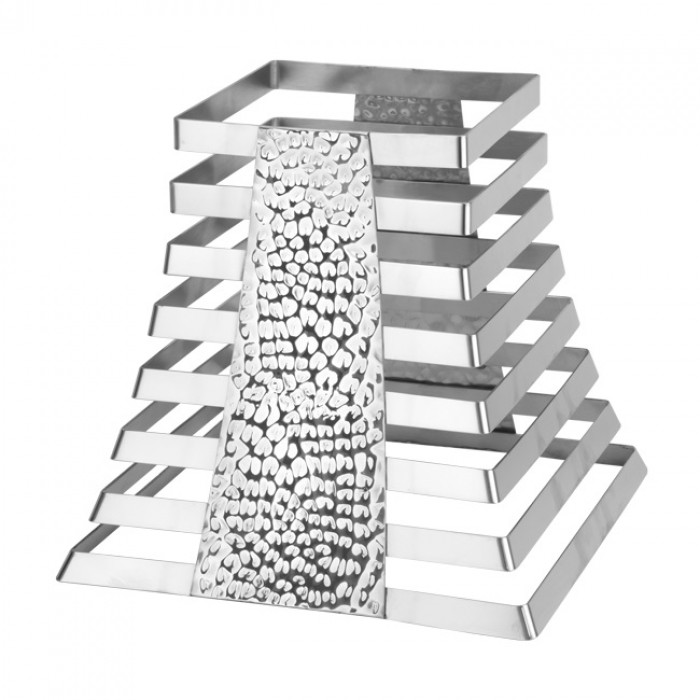 Stand prezentare bufet North 25x25/15x15xh23cm,inox,argintiu