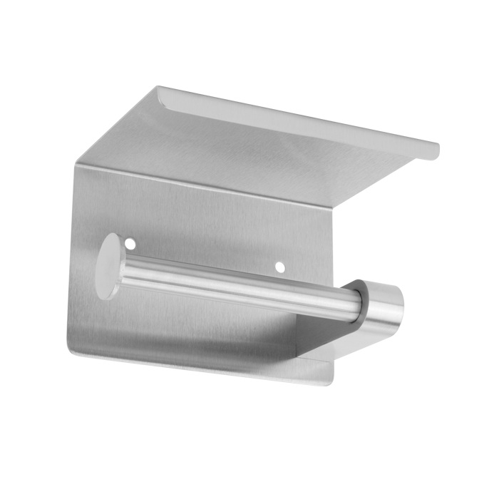 Suport hartie igienica  cu raft depozitare 10x14xh9,5cm ,argintiu
